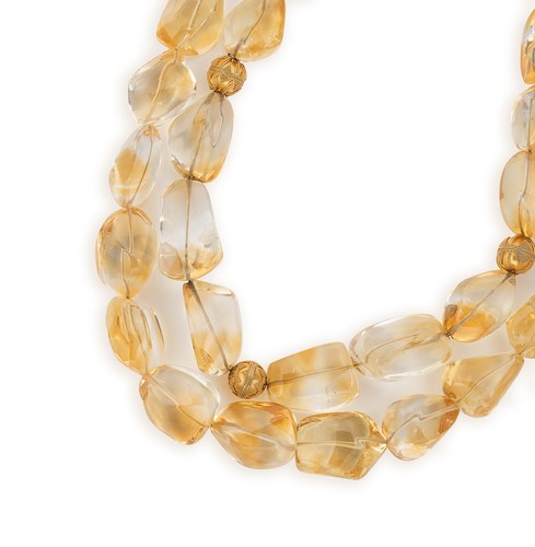 Lot 19 - A double row of citrine beads