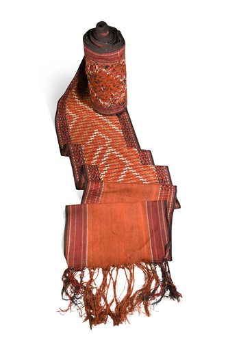 Lot 554 - A very long Yomut Turkmen tent band, circa 1910