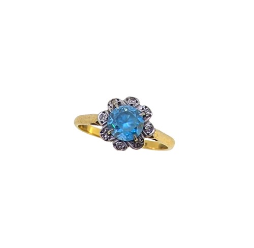 Lot 119 - A zircon and diamond cluster ring