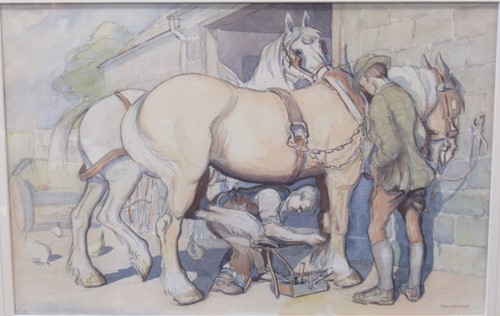 Lot 347 - A group of 4 pictures of equine interest