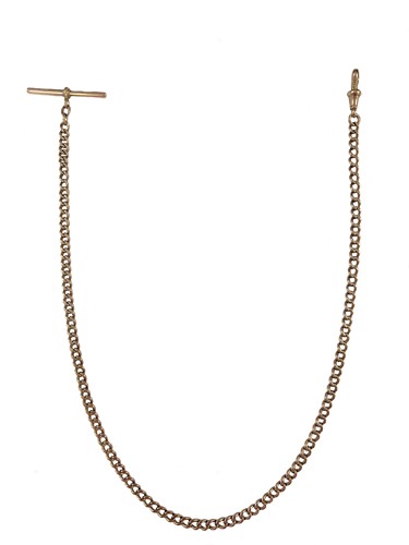 Lot 324 - An early 20th century 9ct rose gold watch chain