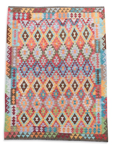 Lot 341 - A large contemporary pure-wool kelim carpet