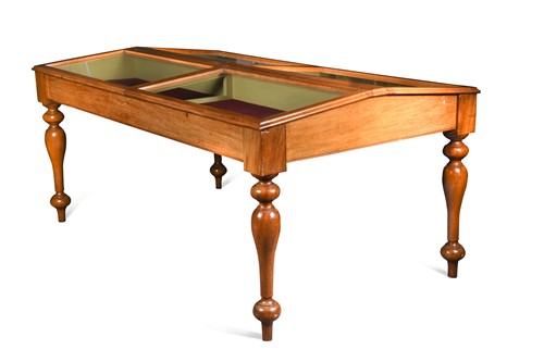 Lot 628 - A Victorian walnut museum display cabinet