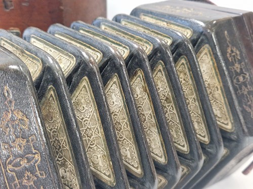 Lot 651 - A 40-button Anglo concertina, late 19th century