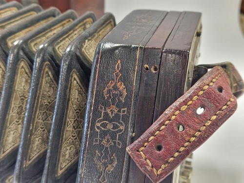 Lot 651 - A 40-button Anglo concertina, late 19th century