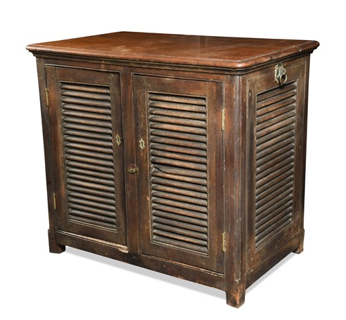 Lot 319 - A teak ship's cabinet, 19th century