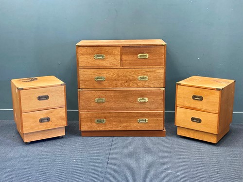 Lot 518 - A modern Campaign style chest 106 x 97 x 49cm...