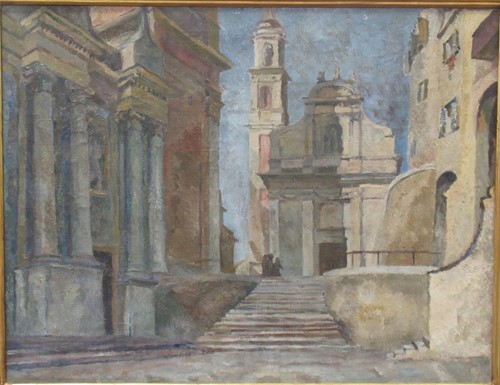 Lot 307 - Roman Street scene oil on canvas 69 x 90cm