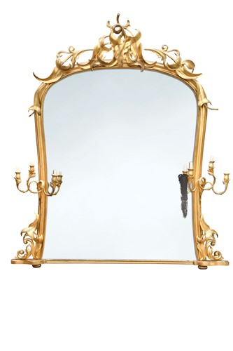 Lot 533 - A large Victorian giltwood overmantel mirror