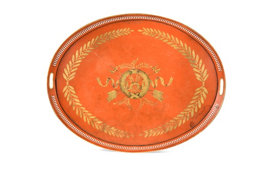 Lot 549 - A toleware tray, 20th century