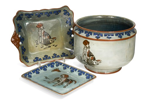 Lot 27 - Cecil Aldin for Royal Doulton, a collection of Titanian ware pottery