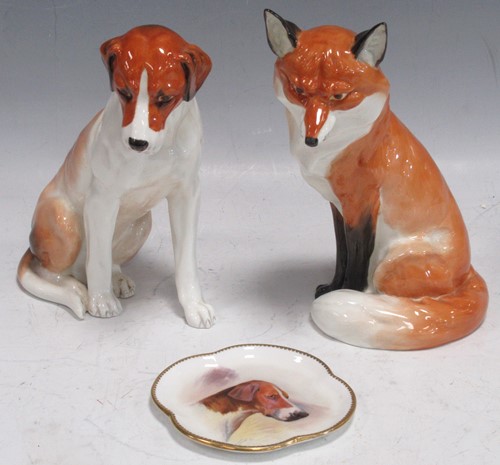 Lot 28 - A Royal Worcester model of a seated fox 2993...