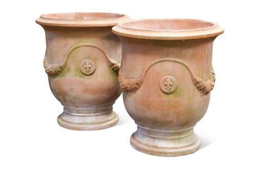 Lot 674 - A pair of large terracotta planters by Italian Terrace