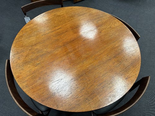 Lot 290 - Hans Olsen for Frem Rojle, a Danish teak dining table and four hideaway chairs, circa 1965