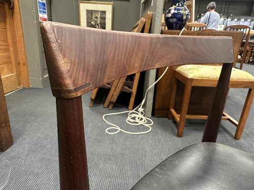 Lot 290 - Hans Olsen for Frem Rojle, a Danish teak dining table and four hideaway chairs, circa 1965