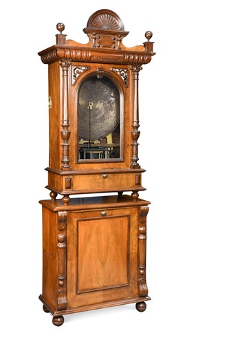 Lot 653 - A Victorian Polyphon floor-standing upright disc musical box