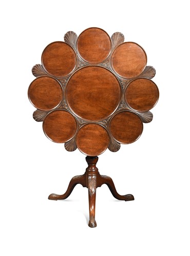 Lot 497 - A George II style mahogany plate top supper table, 19th century