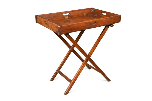 Lot 495 - A mahogany butlers tray on stand, 19th century