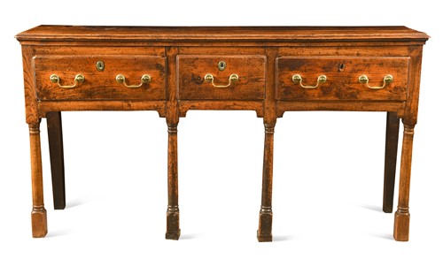 Lot 329 - An elm dresser base, 18th century