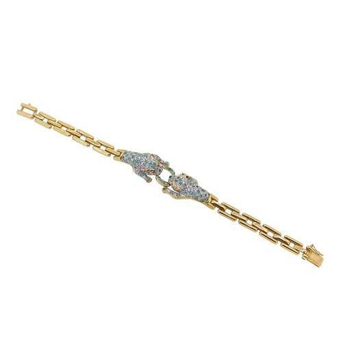 Lot 90 - A panther centrepiece bracelet