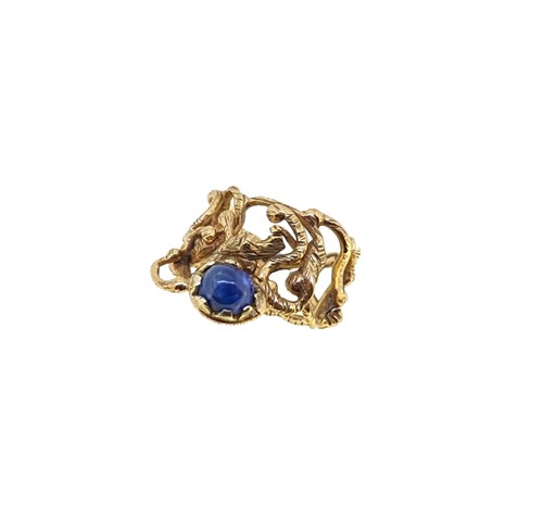 Lot 115 - A modern 9ct gold sapphire dress ring