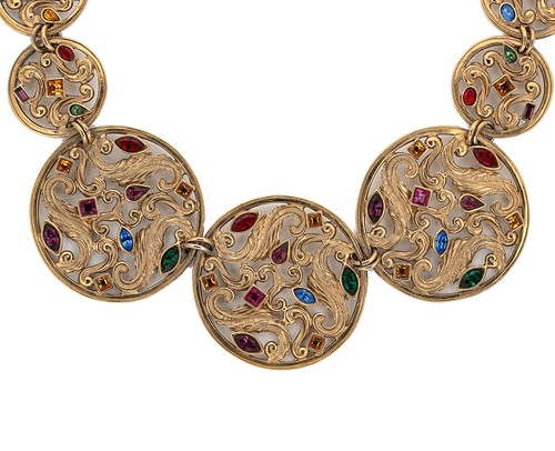 Lot 2 - Yves Saint Laurent - A filigree disc necklace