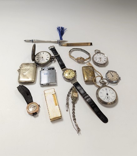 Lot 190 - Two lady's 9ct gold watches, a base metal...