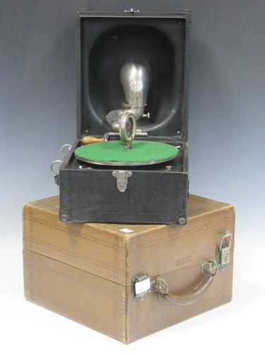 Lot 167A - A Decca portable gramophone in mock leather...