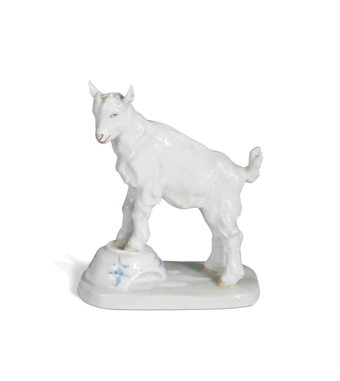 Lot 359 - A Meissen porcelain model of a goat, early 20th century