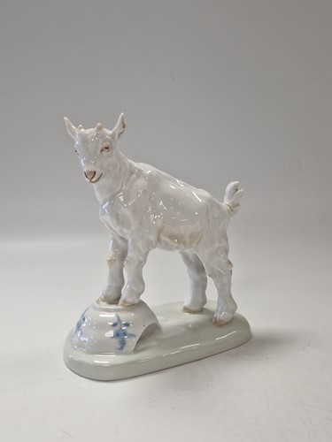 Lot 359 - A Meissen porcelain model of a goat, early 20th century