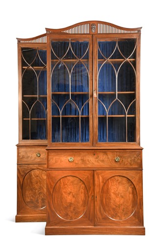 Lot 505 - A pair of George III style mahogany bookcases, 19th century