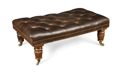 Lot 526 - A 'Gillows' style leather footstool, 19th century