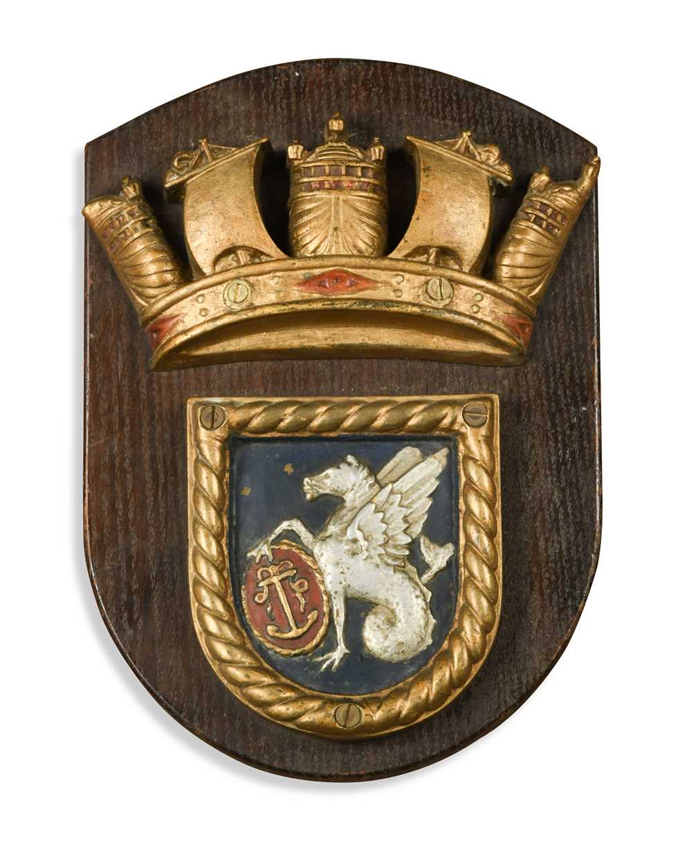Lot 353 - A Royal Navy cast bronze ship screen badge, 20th century