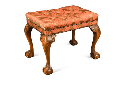 Lot 480 - A George II style walnut stool, circa 1900