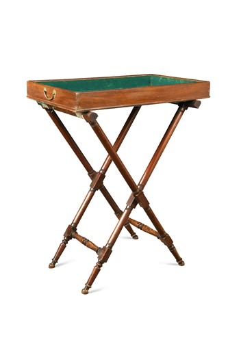 Lot 909 - A mahogany butler's tray on associated stand, 19th century