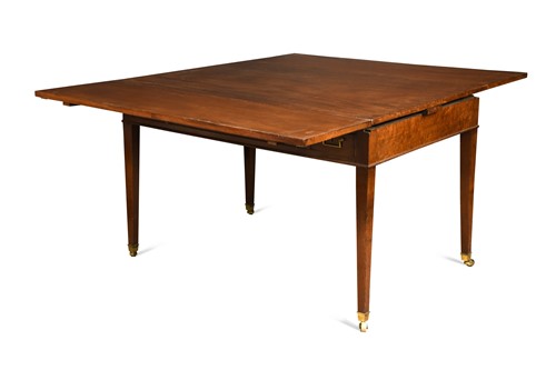 Lot 752 - A mahogany draw-leaf writing table, 19th century