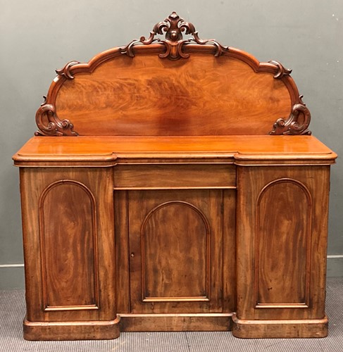 Lot 345 - A Victorian mahogany breakfront sideboard with...