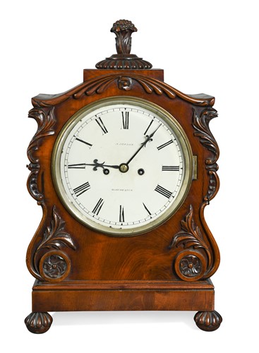 Lot 499 - A William IV mahogany fusee table clock signed 'Jordan, Manchester'