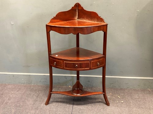 Lot 409 - A 19th century mahogany corner washstand 99 x...