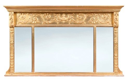 Lot 612 - A Regency gilt and gesso overmantel mirror