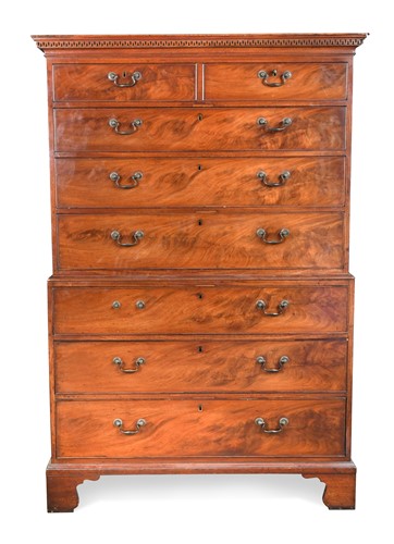 Lot 607 - A George III mahogany chest on chest