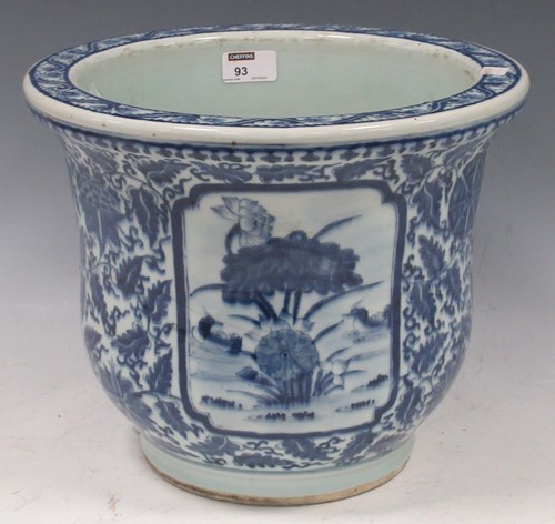 Lot 93 - A blue and white porcelain transfer printed...