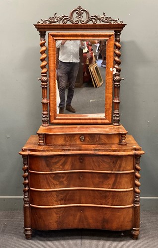 Lot 694 - A 19th century Continental dressing chest,...