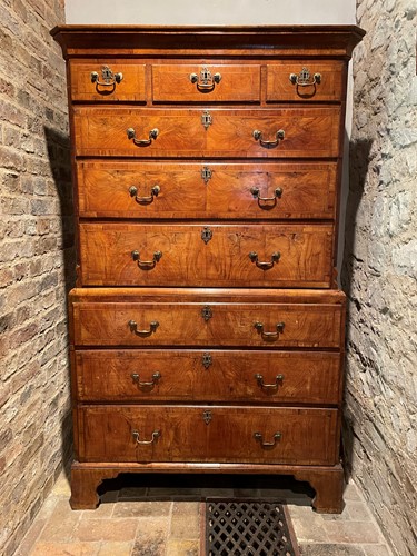 Lot 412 - A walnut chest-on-chest, early 18th century