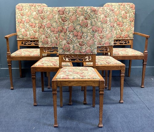 Lot 773 - A set of 6 (4+2) late Victorian oak...