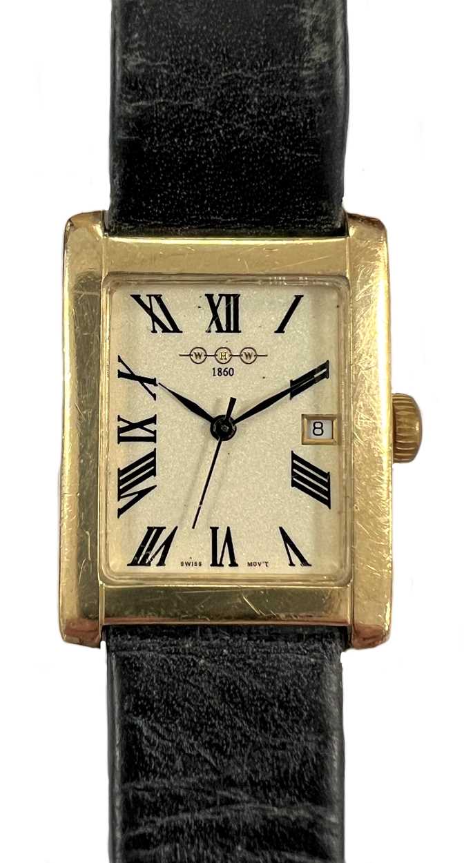 Lot 362 - W.H. Wilmot, Birmingham - A 9ct gold wristwatch