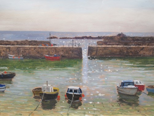 Lot 286 - Cyppo Streatfield, Mousehole Harbour, oil on...