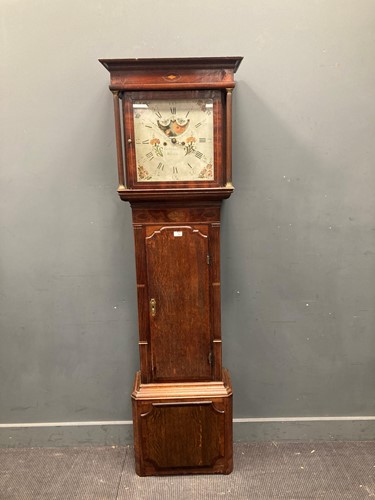 Lot 332 - A 19th century oak country 8 day longcase...