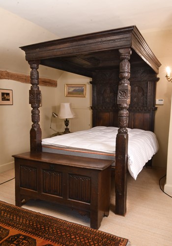 Lot 418 - An oak tester bedstead, 17th century and later