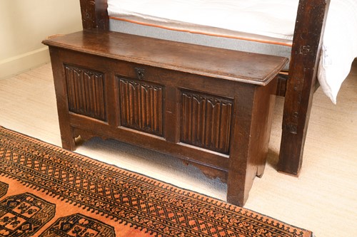 Lot 417 - An oak coffer chest, 17th century and later